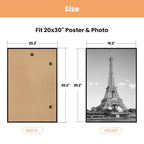 upsimples 20x30 Poster Frame, Easy Slide-In Assembly, Black, 3 Pack
