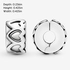 PANDORA Band of Hearts Clip Charm - Compatible with PANDORA Moments - Sterling Silver - Gift for Her - Jewelry for Women with Gift Box