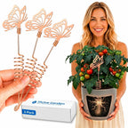 Premium Electroculture Copper Garden Antennas (3-Pack) – Decorative Butterfly Plant Growth Boosters for Tomatoes, Vegetable Gardens, Raised Beds & Houseplants – 99% Pure Copper Stakes