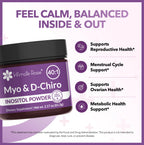 Intimate Rose Inositol Supplement for Women Powder - Myo-inositol & D-Chiro Inositol Powder - Hormonal Balance & Healthy Ovarian Function Support for Women - Ideal 40:1 Ratio - Made in USA