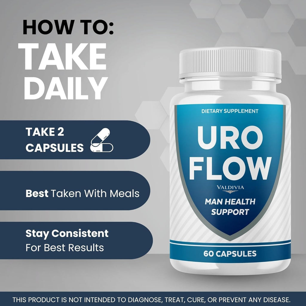 Valdivia UroFlow Capsules – All Natural UroFlow Supplement Pills for Maximum Strength, Premium URO Flow Official Reviews (60 Capsules)