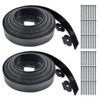 Garden Edging 60ft x 2 Inch Black Landscape Edging, 54 Spikes for Lawn 2 Inch Tall