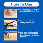 GE Advanced Silicone Caulk for Kitchen & Bathroom, Clear, 10 fl oz Cartridge, 12 Pack - 100% Waterproof Silicone Sealant, 5X Stronger Adhesion, Shrink & Crack Proof