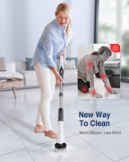 Electric Spin Scrubber, Cordless Cleaning Brush Scrubber with 7 Replaceable Brush Heads and Adjustable Extension Handle, IPX7 Waterproof Power Cleaning Brush for Bathroom Tub Floor Tile Shower