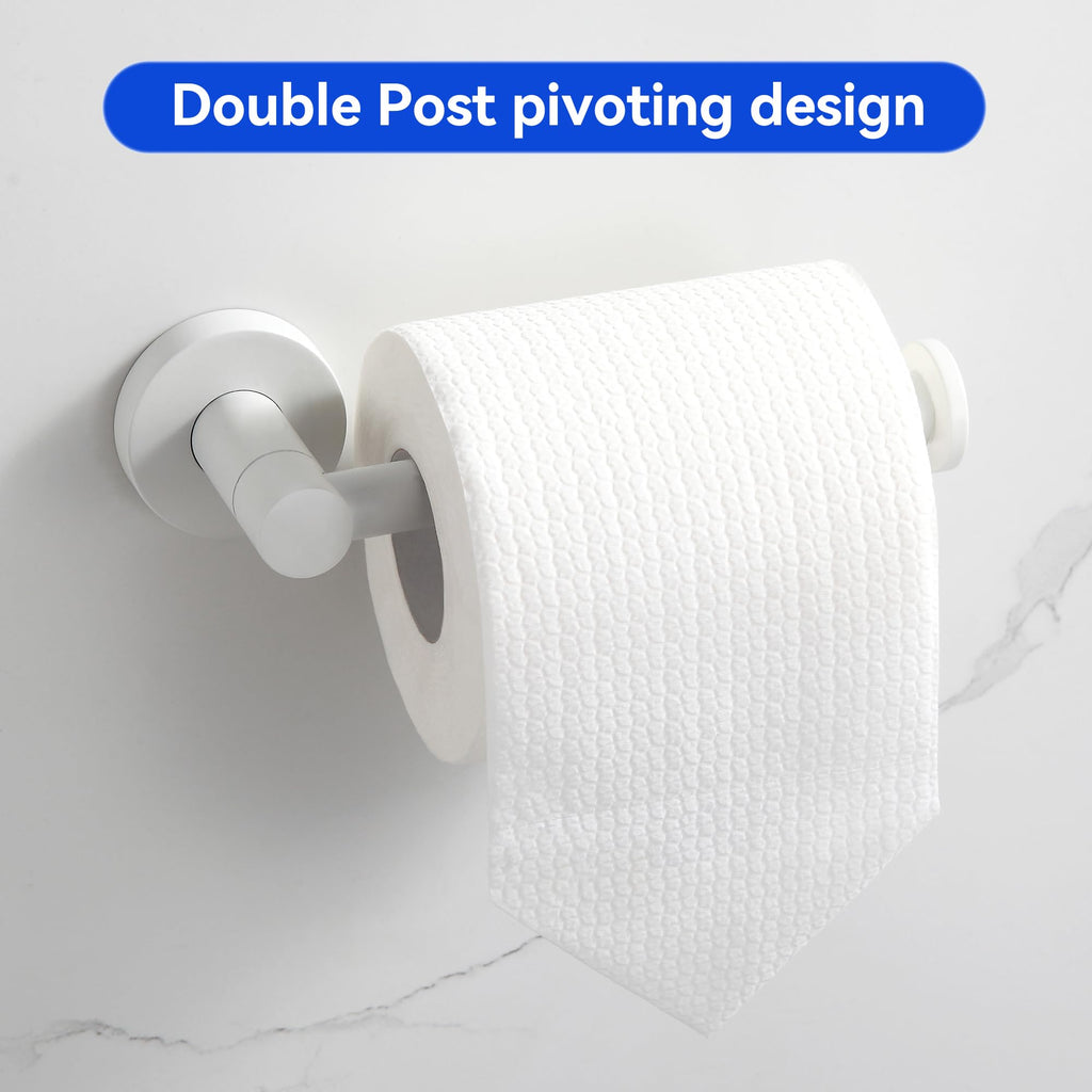 BGL Bathroom Accessories Set 4-Pieces White Zinc Alloy Wall Mounted Towel Racks for Bathroom