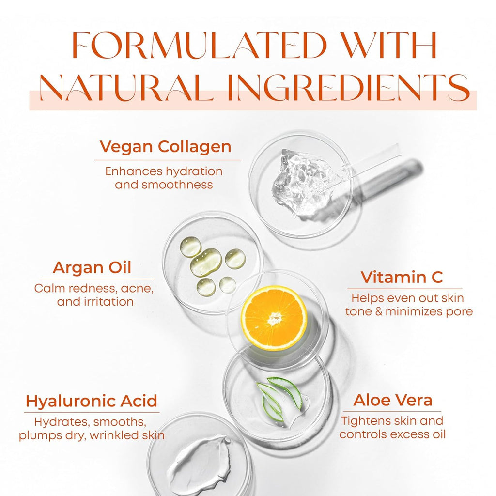 Skin 2.0 Vitamin C Serum with Collagen - Anti-Aging & Dark Spot Remover - Dermatologist Tested Korean Skincare for Brightening & Acne - Clean Beauty, Cruelty-Free, All Skin Types - 1.69oz (2-Pack)