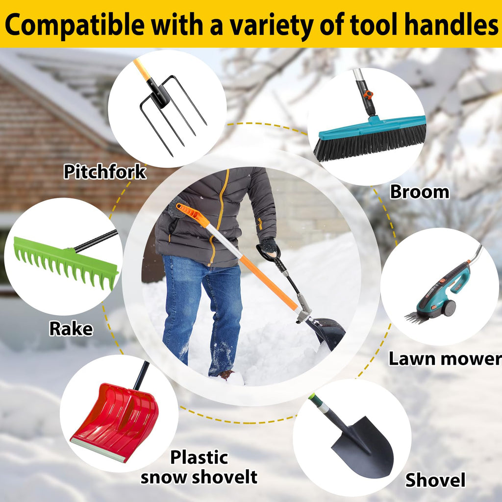 Universal Shovel Handle Extension, Ergonomic Attachment for Gardening Tool