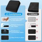 Wheelchair Seat Cushion - Cooling Gel & Memory Foam Office Chair Cushion with Non-Slip Bottom & Washable Cover, Ergonomic Car Seat Pillow for Sciatica, Tailbone, Back Comfort (Black)