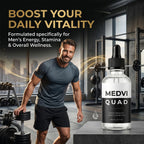Medvi Quad Liquid Drops for Man - Maca Root, Ginseng, Thin Leaf and Other Formula, Daily Energy Support