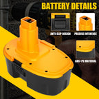 4 Packs 4500mAh 18V DC9096 DC9098 Replacement for Dewalt 18V Battery, Compatible with Dewalt 18 Volt battery DC9099 DW9095 DW9099 DE9038 DE9039 DE9095 DW9095 DW9096 DW9098 DE9503 DC9182 (Yellow)