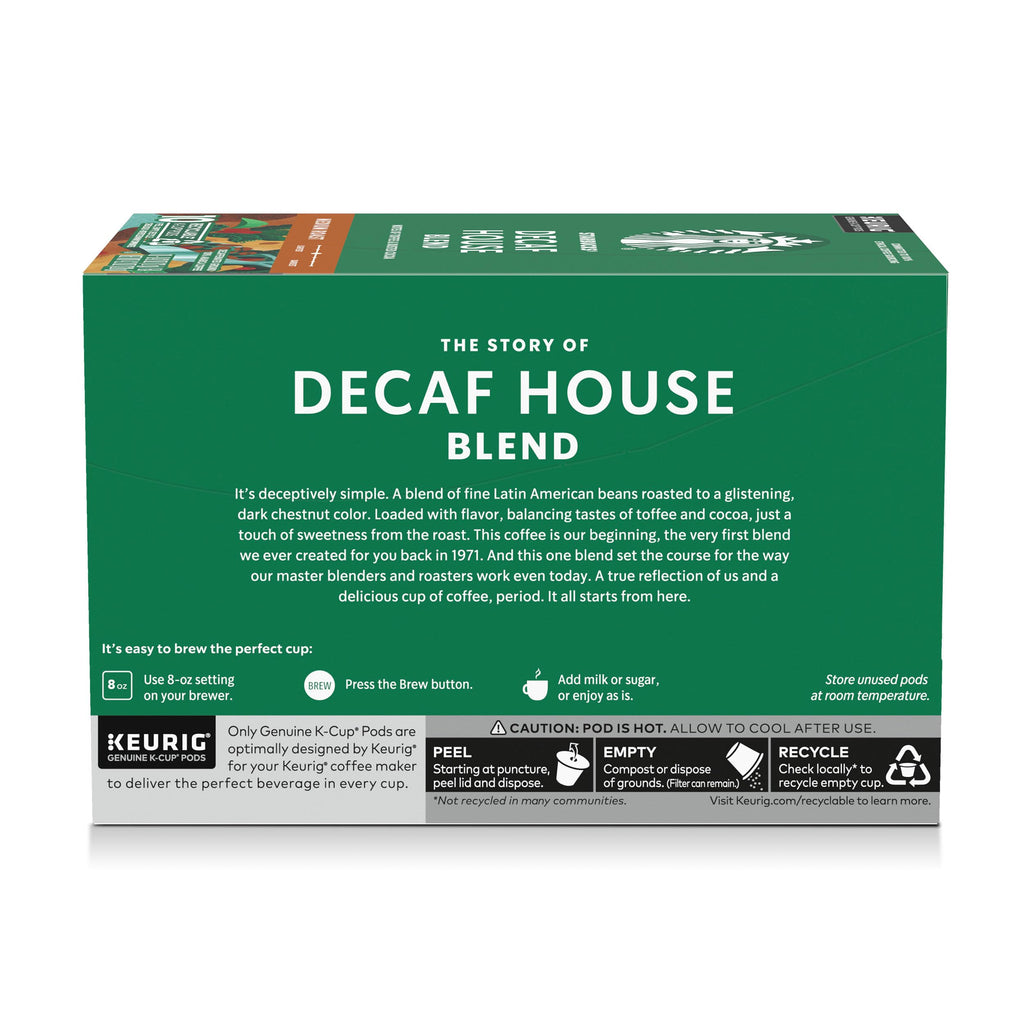 Starbucks K-Cup Coffee Pods, Decaf House Blend Medium Roast, 40 Count