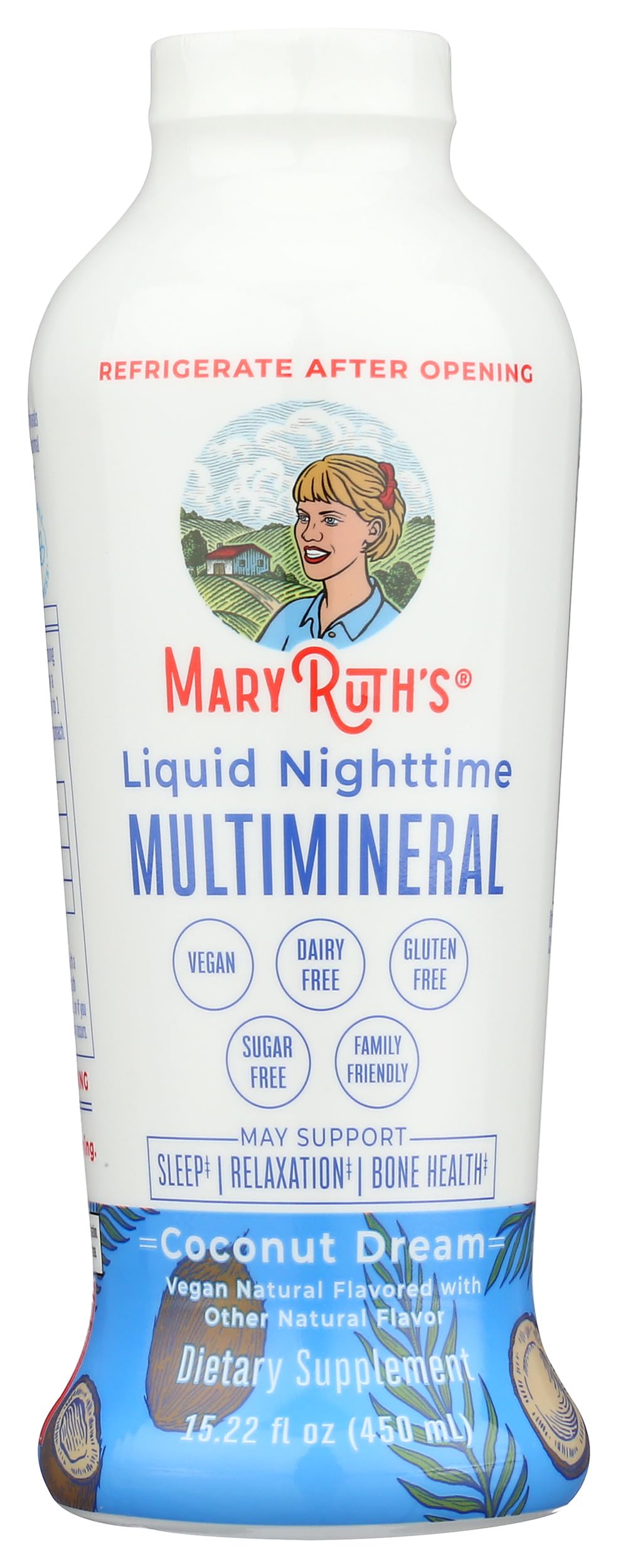 MaryRuth Organics Liquid Nighttime Multimineral | No Melatonin | Bedtime Routine | Magnesium Citrate | Calcium | Zinc | Vitamin D3| Available in 4 Flavor - Vegan | Sugar Free | Gluten Free | 15.22 Oz