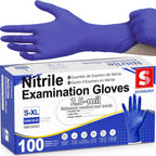 Schneider Medical Nitrile Exam Gloves, Powder & Latex Free, Darkblue 100 Ct