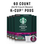Starbucks K-Cup Coffee Pods, Dark Roast Hot or Iced Coffee, French Roast, 60 Keurig Pods