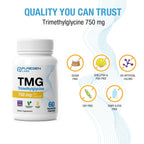 Puregen Labs TMG 750 mg – Trimethylglycine Supplement – Non-GMO, NO Gluten and Dairy - 3 Pack | Total 180 Vegetarian Capsules