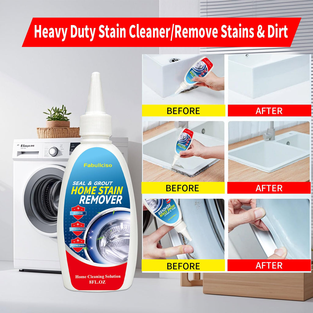 Home Stain Remover Gel – Stubborn Stain Cleaner No Harsh Scrubbing Required, Front Loader Washing Machine Seal Washing Machine Seals, Sinks & Tiles | No-Slip Formula | 8H Penetration | 16.0oz