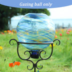 Solar Gazing Ball Glass Reflective Garden Globe for Outdoor Lawn Decor, 10"