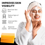 VALITIC Kojic Acid Dark Spot Remover Soap with Turmeric, Vitamin C, Retinol - Original Japanese Complex with Hyaluronic Acid, Vitamin E, Shea Butter, Castile Olive Oil - 2 Pack and African Net Sponge