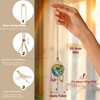 3 Pcs Crystal Suncatchers with 40mm Ice Cracked Ball Window Hanging Pendant