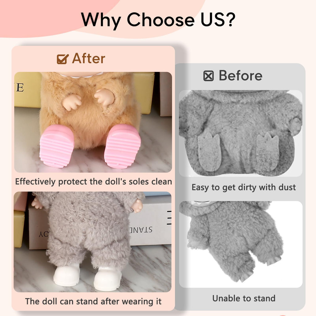 Sunla 10 Pairs Doll Shoes for 17cm Dolls, Cute Mini Shoes Accessories for 17cm Dolls Sitting Standing Series, Silicone Doll Rain Shoes Boots(No Doll)
