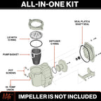 Swimables Complete Wet End Replacement Compatible with Pentair Pool Pump 357149 | Works on All Whisperflo's 0.5 HP - 2 HP | Includes Pump Housing, Hardware Kit, Seal Plate and More | Made in USA