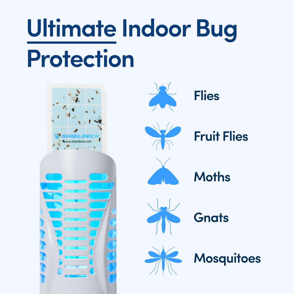Shieldeck - Flying Insect Trap - Indoor Fly Trap, Mosquito Trap & Mosquito Trap - Fruit Fly Trap & Bug Catcher - UV Light Traps for