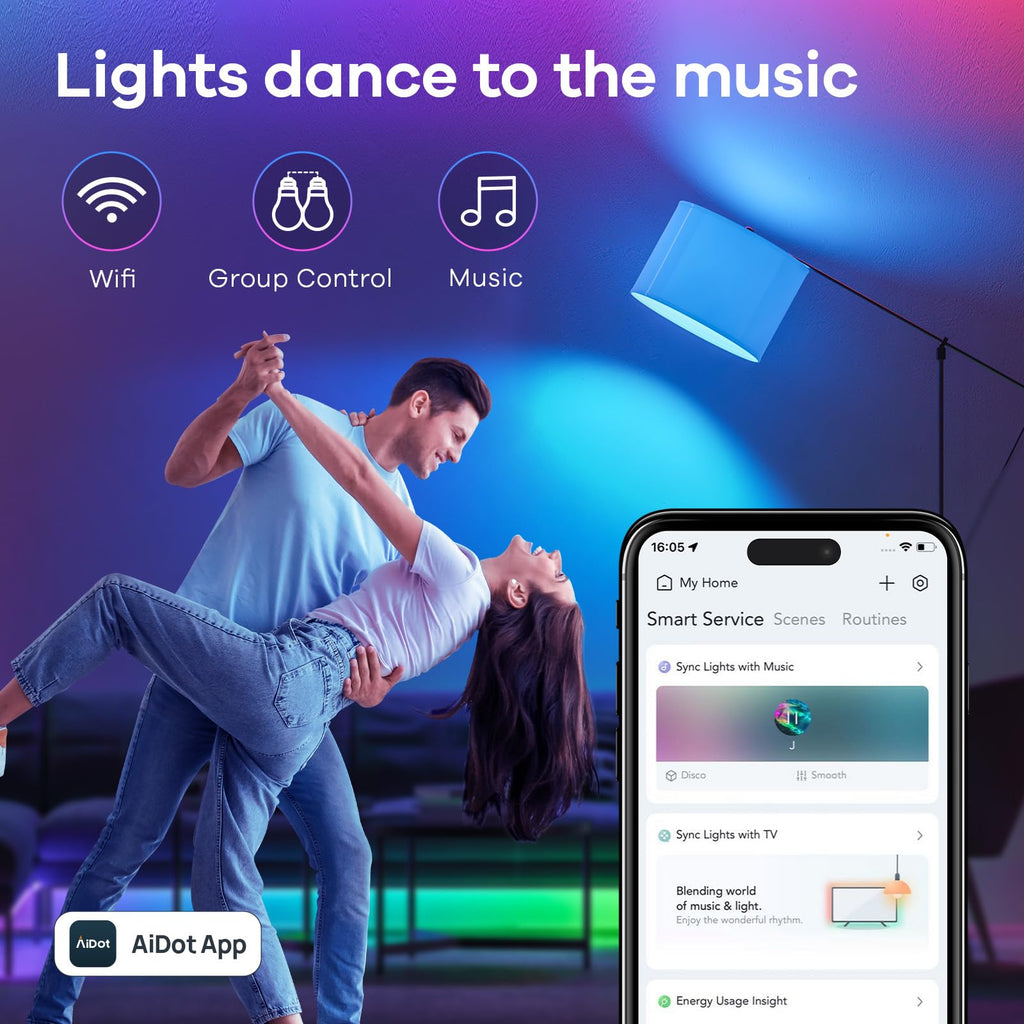 Linkind Smart Light Bulbs, Work with Alexa, Google Home, AiDot