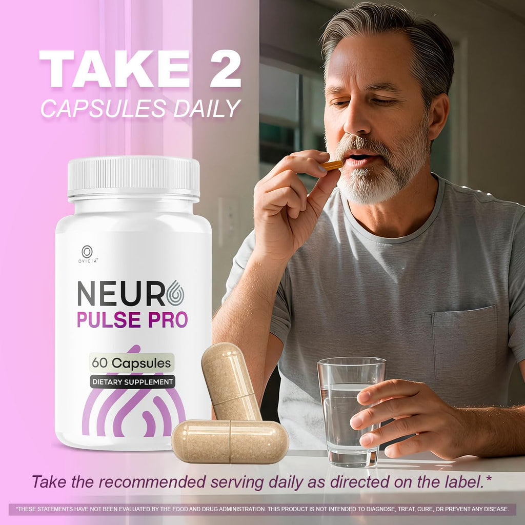 (3 Pack) Neuro Pulse Pro Capsules - Official NeuroPulsePro Pills Advanced Support For Maximum Strength, All Natural Ingredients Premium Vitamins For Overal Health & Wellness, 180 Capsules For 3 Months