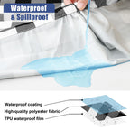 Smiry 6 Foot Picnic Table Cloth 2 Pack, Elastic Fitted Polyester Tablecloth