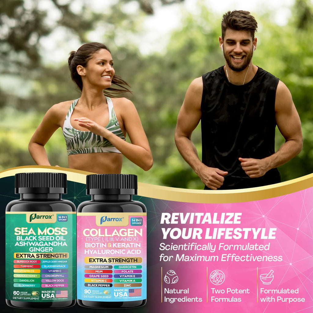 Sea Moss & Collagen Support Bundle, Black Seed Oil, Radiant Wellness Set