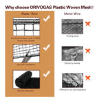 ORIVOGAS Deer Fence Netting,Plastic Mesh Fence 6.5x50ft,Reinforced Edges 55gsm Heavy Duty Animal Barrier,Ideal for Garden Netting,Against Bird,Temporary Fence,Fruit Plant Protection,Black