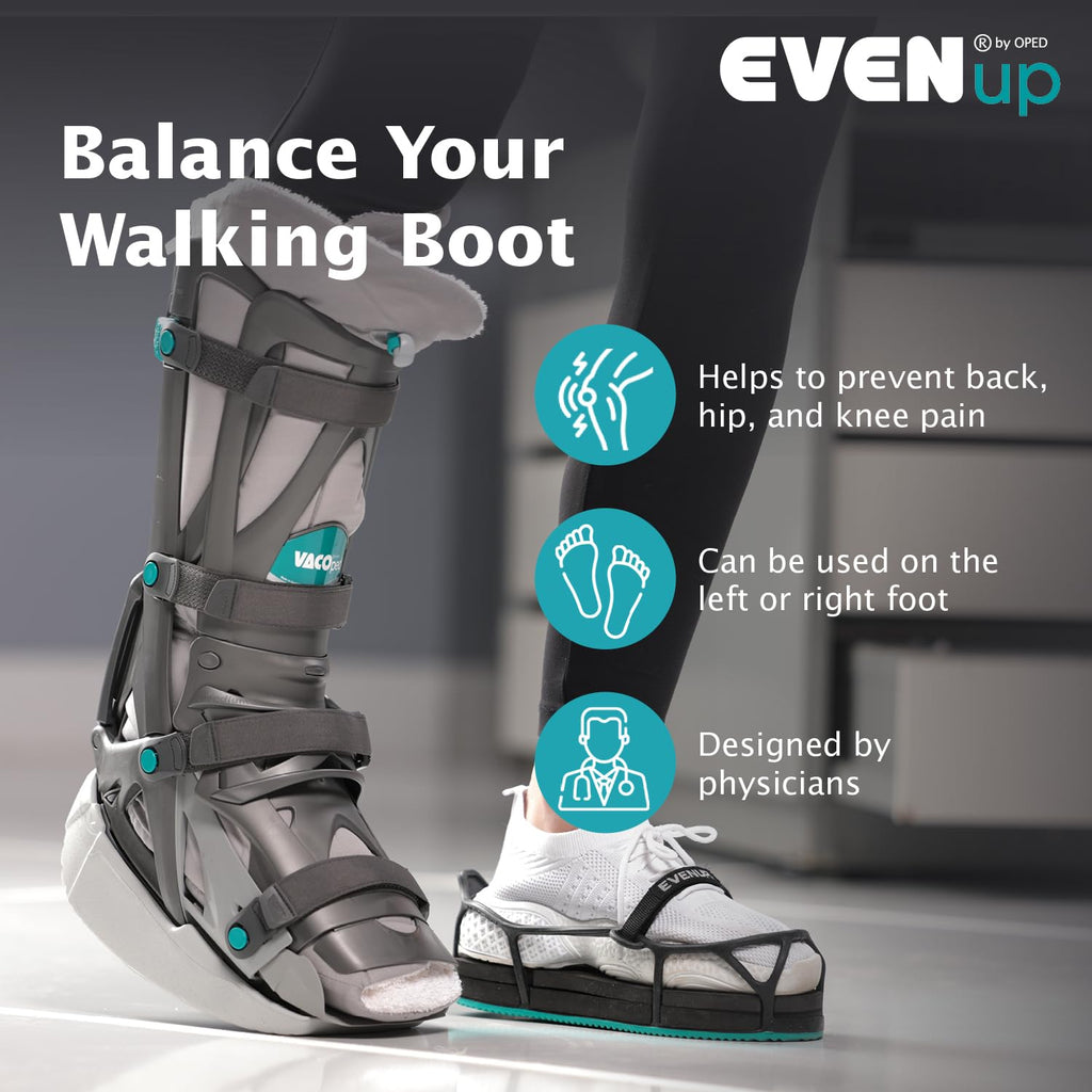 EVENup - Shoe Lift for Walking Boot I Adult Size X-Large I Shoe Balancer for Use with Fracture Boots or Leg Length Discrepancy I 3 Adjustable Heights for Gait Improvement I Shoe Leveler, Shoe Riser
