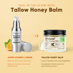 Beef Tallow Honey Balm for Skin: 100% Grass Fed Organic Moisturizer with Organic Raw Honey, Jojoba Oil, Vitamin E – Natural Face and Body Care for Mature, Dry or Sensitive Skin, 2oz, Pack of 2