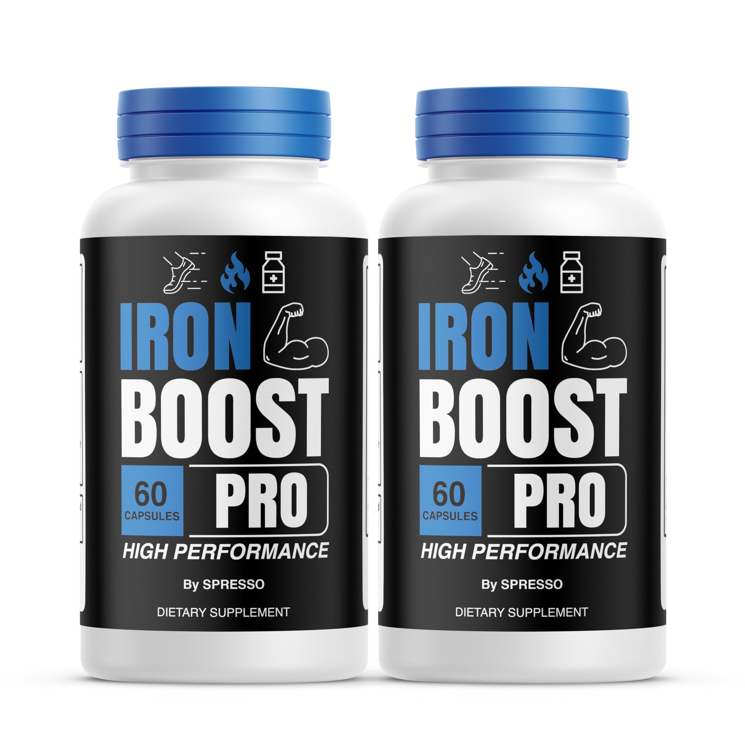 (2 Packs) Iron Boost Pro Capsules, All Natural IronBoostPro Supplement Pills with Premium Ingredients, Official IronBoost Pro for Maximum Strength & Overall Wellness Review (120 Capsules)