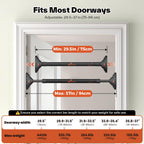 Sportneer Pull Up Bar: Strength Training Chin up Bar No Screws - Adjustable 29.5''-37''(75-94cm) Width Locking Mechanism Pull up Bar for Doorway - Max Load 440lbs for Home Gym Upper Body Workout, Non-slip