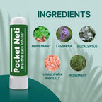 Basic Vigor Pocket Neti Breathe Easy Himalayan Salt Aromatherapy Sinus Inhaler 2 Pack with Essential Oils. Natural Nasal Stick/Nasal Inhaler with Eucalyptus. Made in The USA.