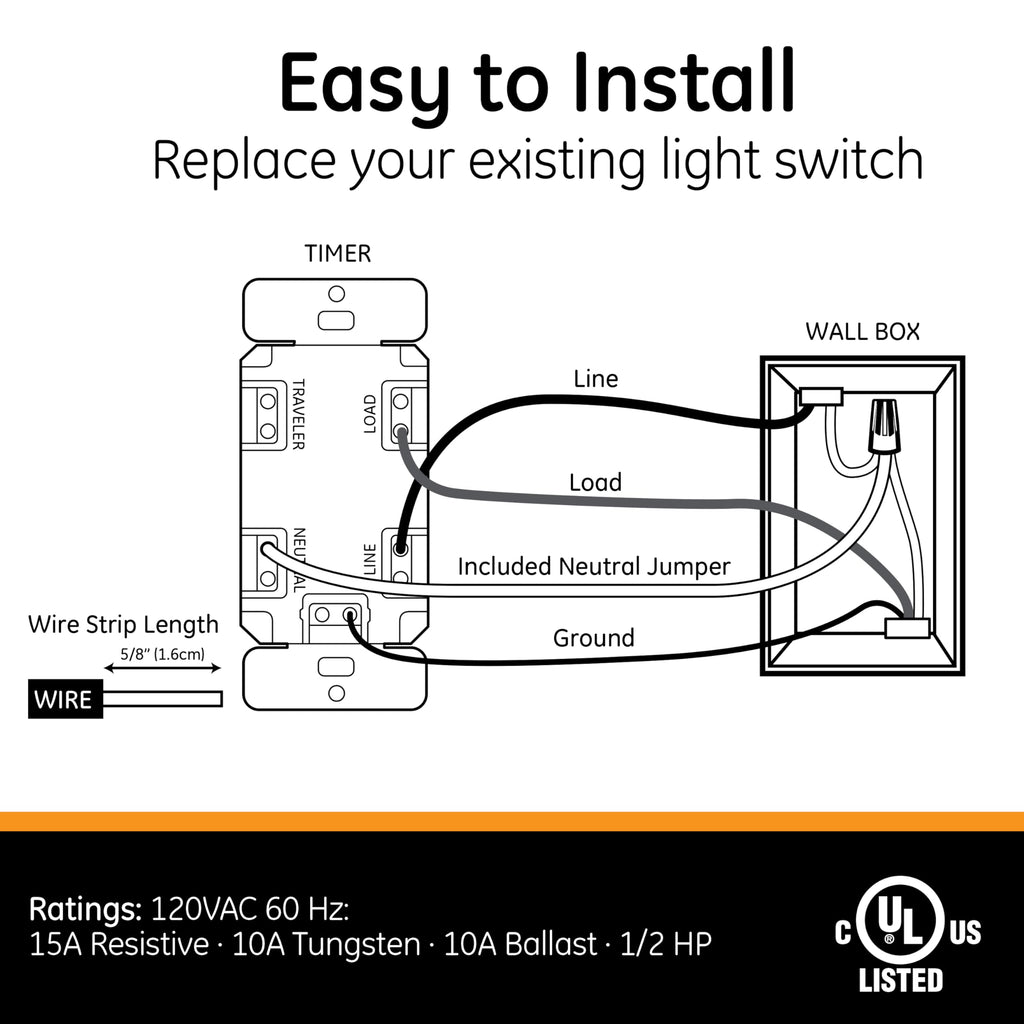 GE SunSmart 7-Day In-Wall Digital Timer Switch, Auto Sunrise/Sunset, Weekly Programmable, Security, Countdown, Single-Pole/3-Way, Neutral Wire Required, White or Light Almond, 32787