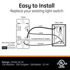 GE SunSmart 7-Day In-Wall Digital Timer Switch, Auto Sunrise/Sunset, Weekly Programmable, Security, Countdown, Single-Pole/3-Way, Neutral Wire Required, White or Light Almond, 32787