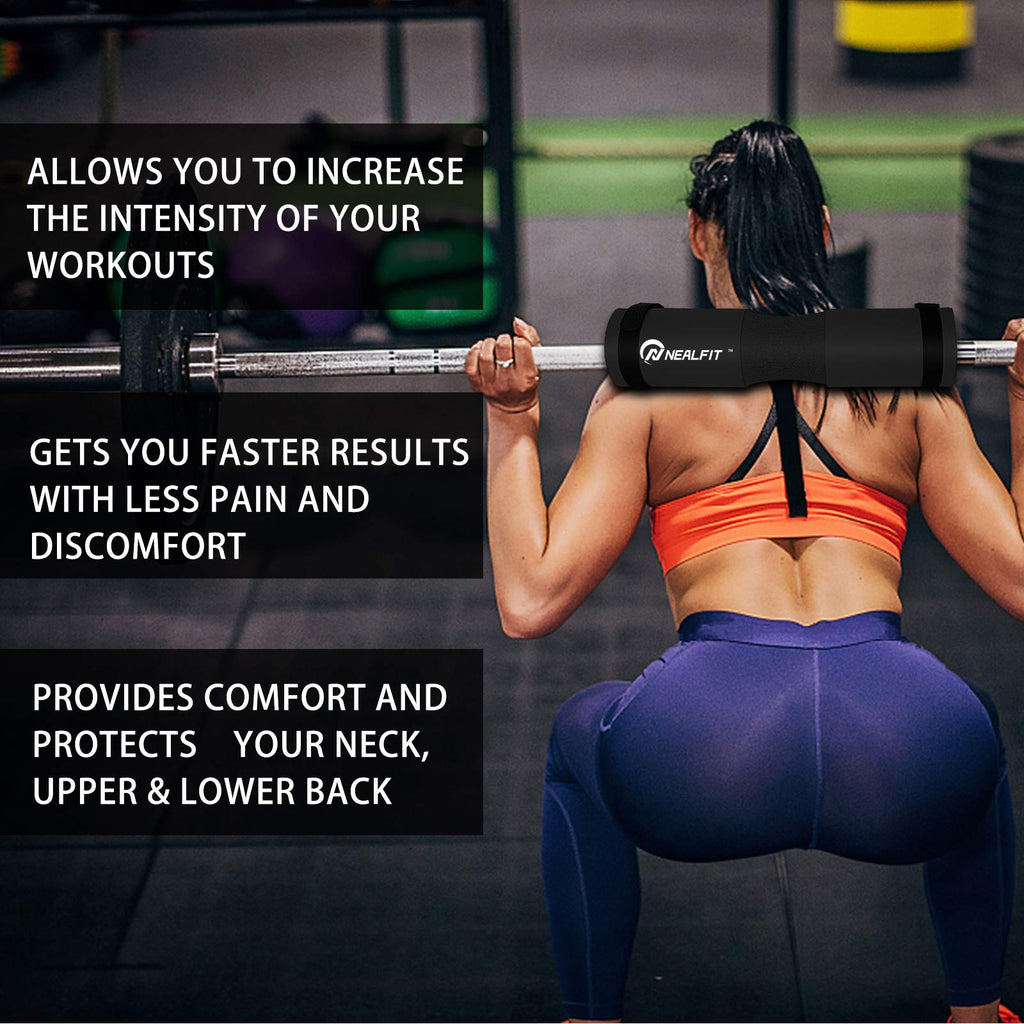 NEALFIT Barbell Pad Squat Pad for Squats���Squat Bar Pad���Great for Weightlifting,Lunges and Hip Thrusts���Foam Sponge Pad���Fit Standard and Olympic Bars Perfectly