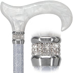 Graceful Lace Designer Adjustable Cane w/Rhinestone Collar