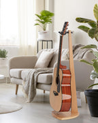 Musbeat Guitar Stand, Acoustic Guitar Stand, Red Oak Wooden Guitar Stand, Floor Guitar Stand for Acoustic Guitar, Mandolin, Wood Guitar Stand for Home, Living Room Decoration, Guitar Gifts for Men