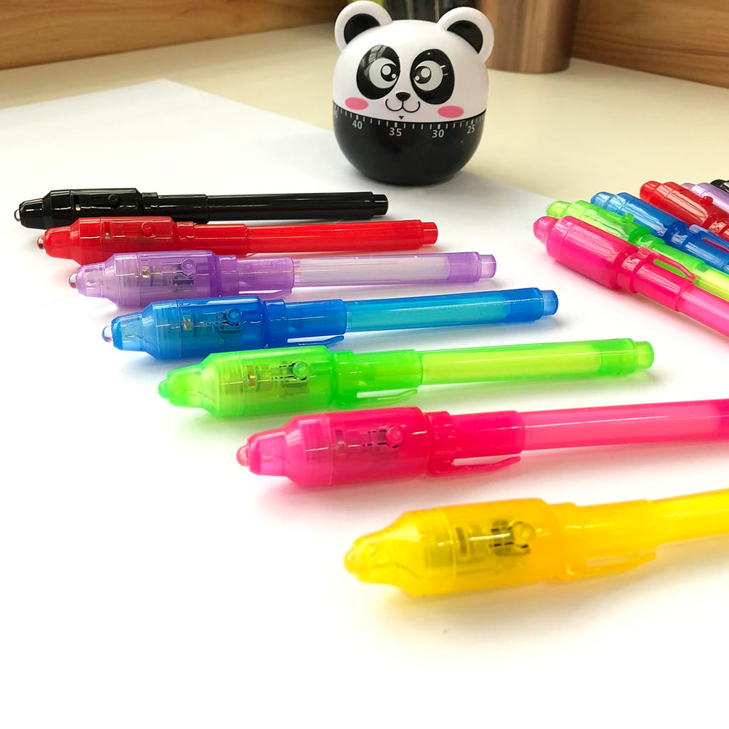 SCStyle Invisible Ink Pen 28Pcs With UV Light Party Favors for kids,Spy Pen