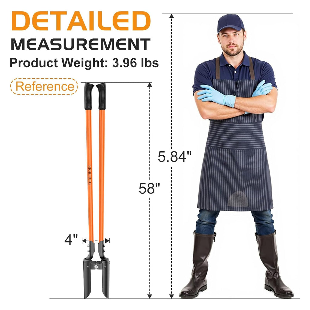 Post Hole Digger Hole Digger,58Inch 8Lb Fiberglass Steel Fence Planting