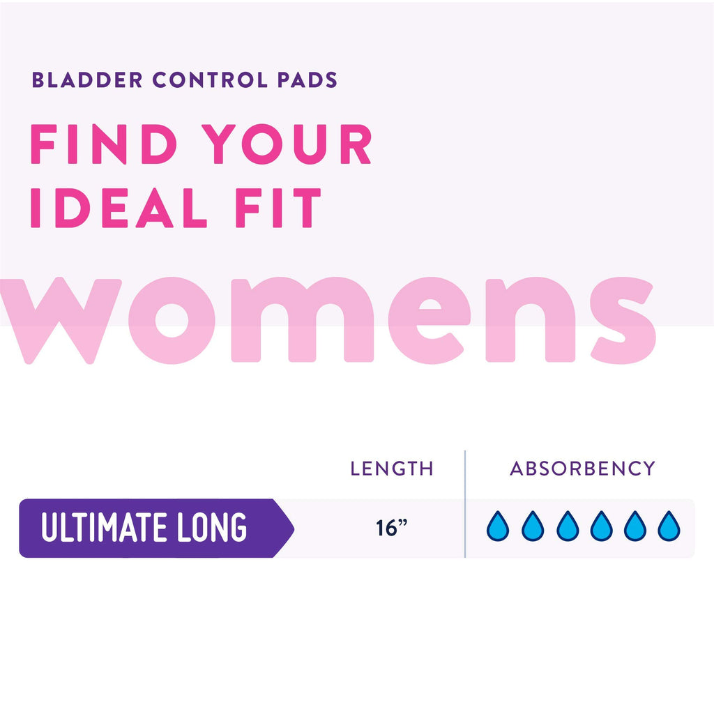 Prevail Ultimate Absorbency Incontinence Bladder Control Pads for Women, Regular Length, 33 Count