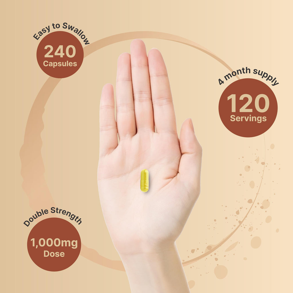 NatureBell Quercetin 1,000mg - 240 Capsules - Ultra Strength Supplement for Healthy Immune Support* - Quercetin Dihydrate from Sophora Japonica - Bioavailable Form