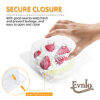 Evnlo 100 Count Heavy Duty Clear Clamshell Food Containers Hinged with Lids