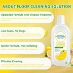 QKLYXEN Floor Cleaning Solution Compatible with Tineco – Lemon Floor Cleaner – Long-Lasting, Zesty Scent – For All Cordless Wet/Dry Vacuum Mop Cleaner & Robot Vacuums with Mopping (2 Bottle)