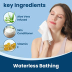 Extra Thick Bath Wipes, Fresh Bathing Wipes | Shower & Bath Alternative | Body Wipe for Adults Bathing No Rinse | Microwavable with Aloe & Vitamin E | 10 Packs - 100 Ct