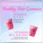 Hair Vitamins Gummies for Women for Hair Growth - with Biotin 5000 mcg, Vitamin E, C, & Zinc - Best Gummy Vitamin Supplement - Supports Faster Hair Growth & Stronger Nails, Berry Flavor - 120 Gummies