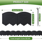 Vashly No-Dig 30Ft Landscape Edging,6 Inch Tall Garden Edging Garden Edging Border, 30Pcs Flower Bed Edging Border with 30Pcs Stakes